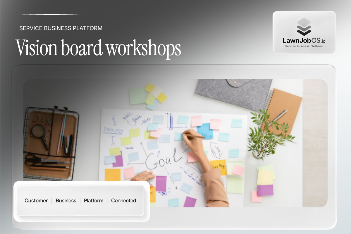 Vision board workshops on LawnJobOS