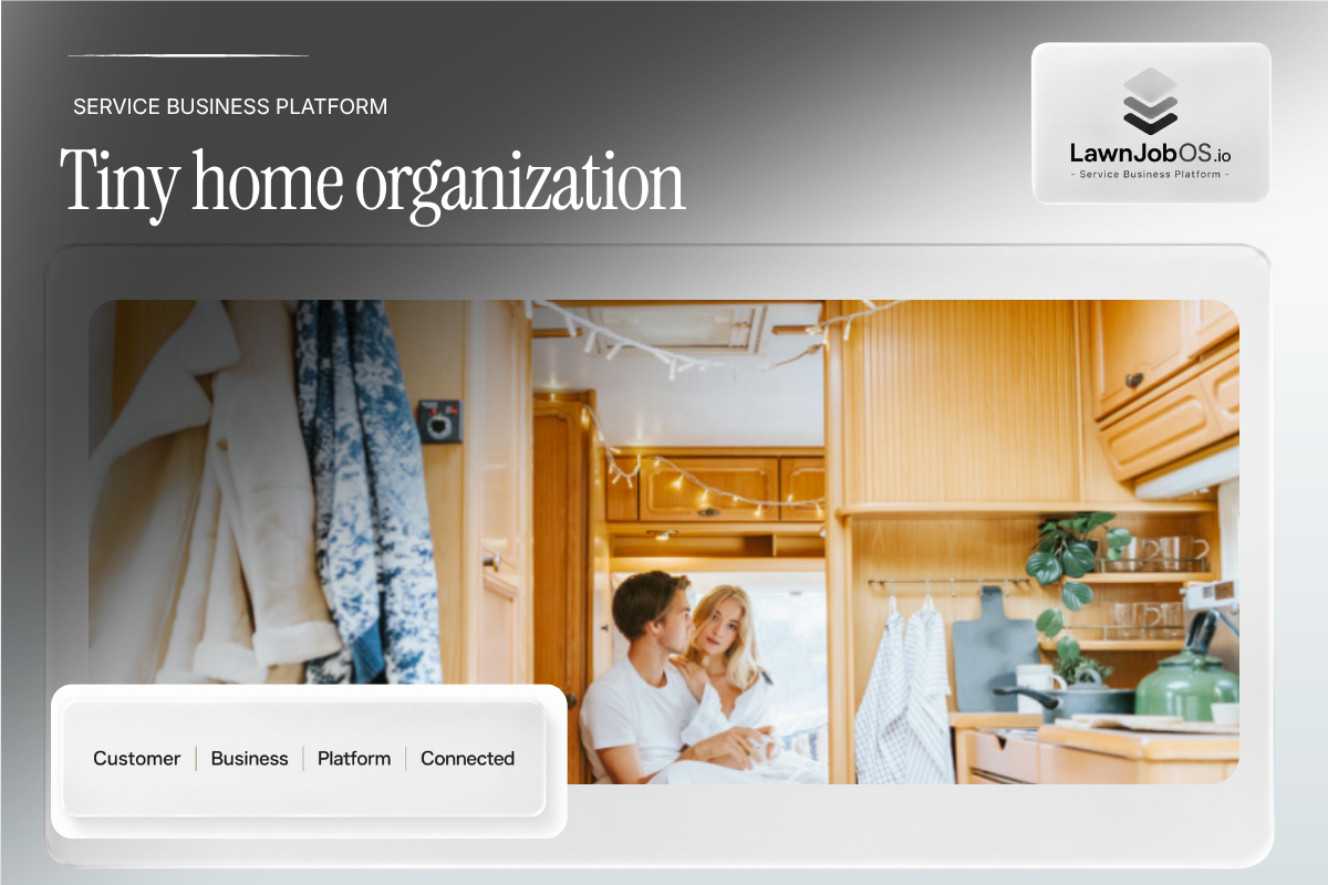 Tiny home organization on LawnJobOS