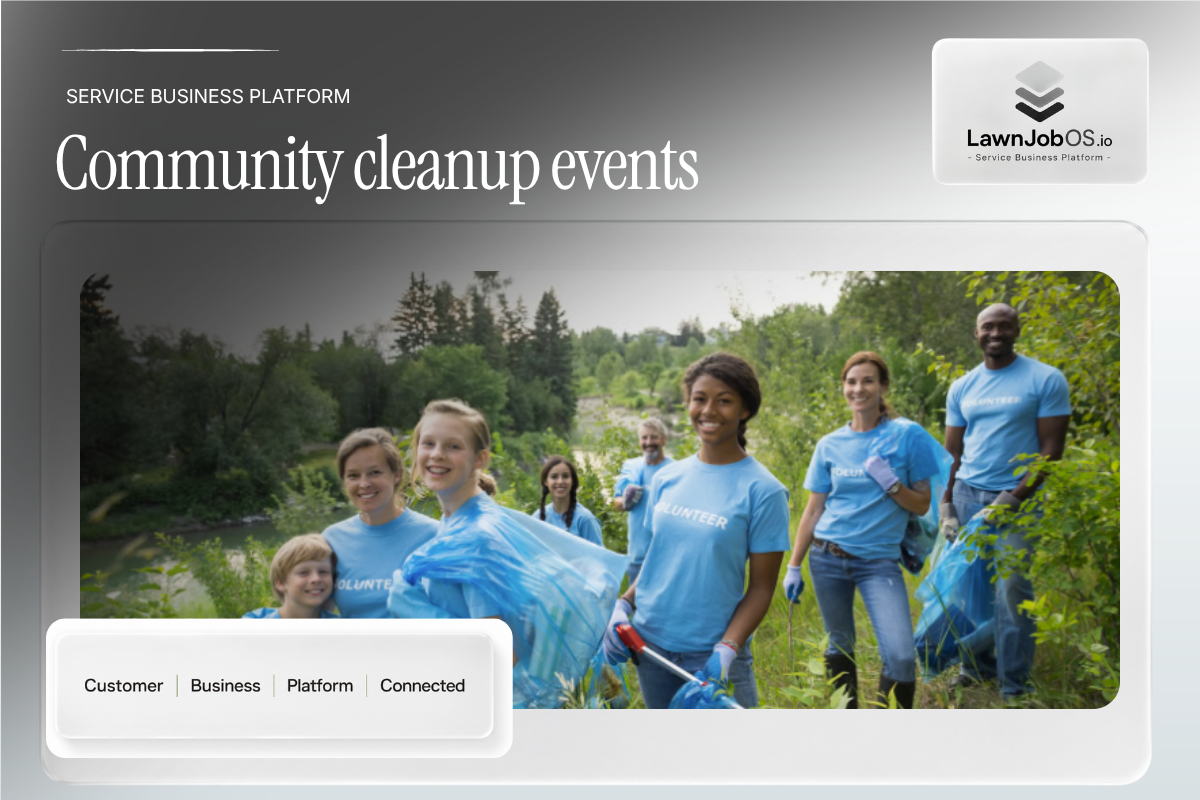 Community cleanup events on LawnJobOS