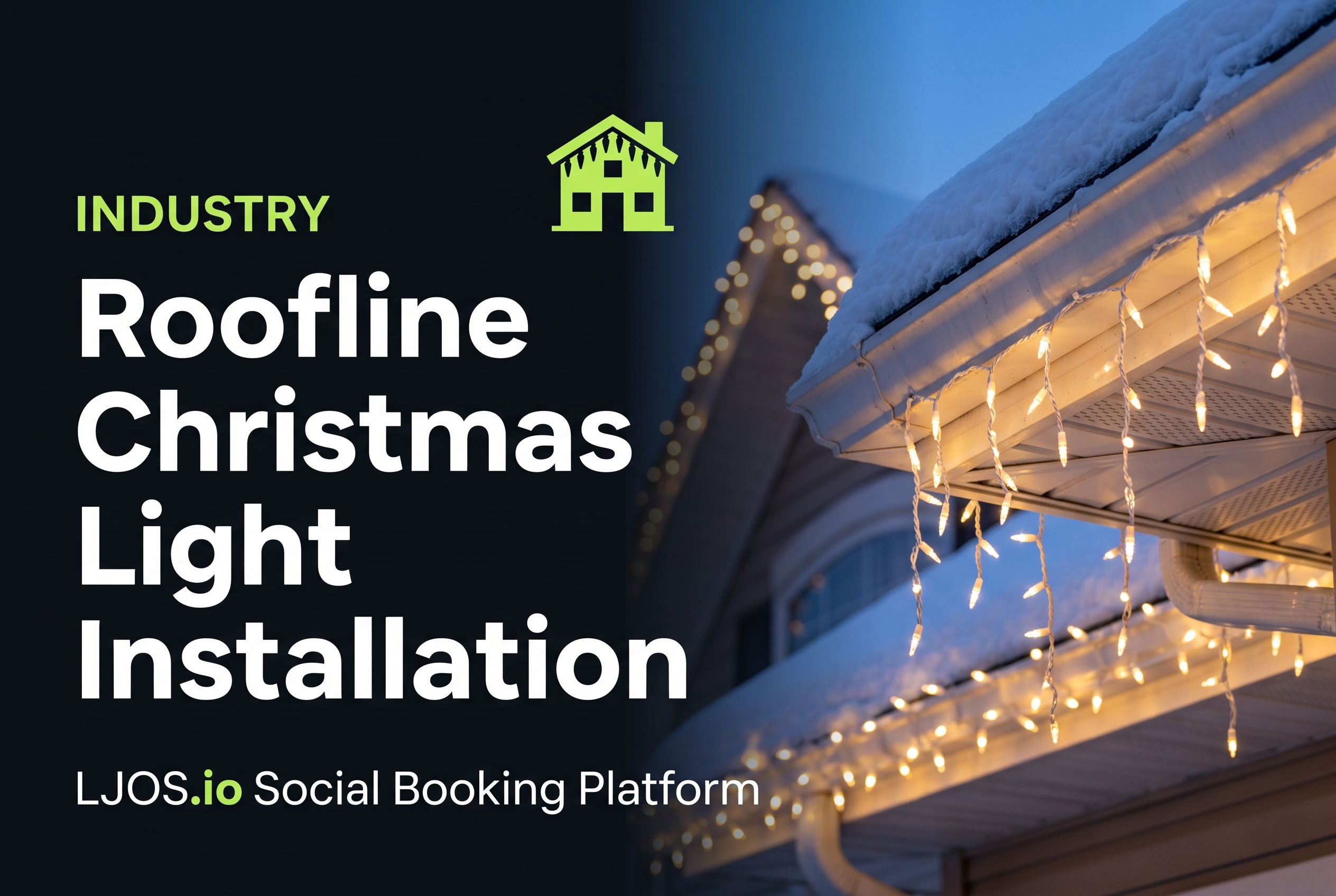 Roofline Christmas Light Installation on LawnJobOS